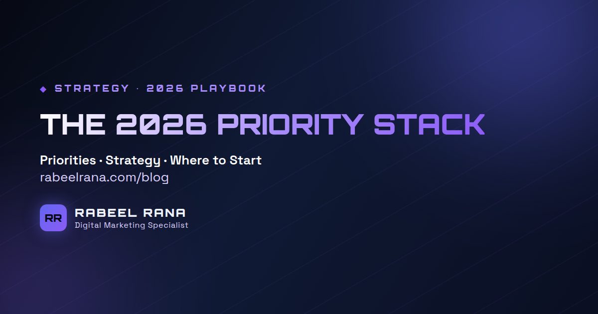 The 2026 Digital Marketing Priority Stack for Small Businesses