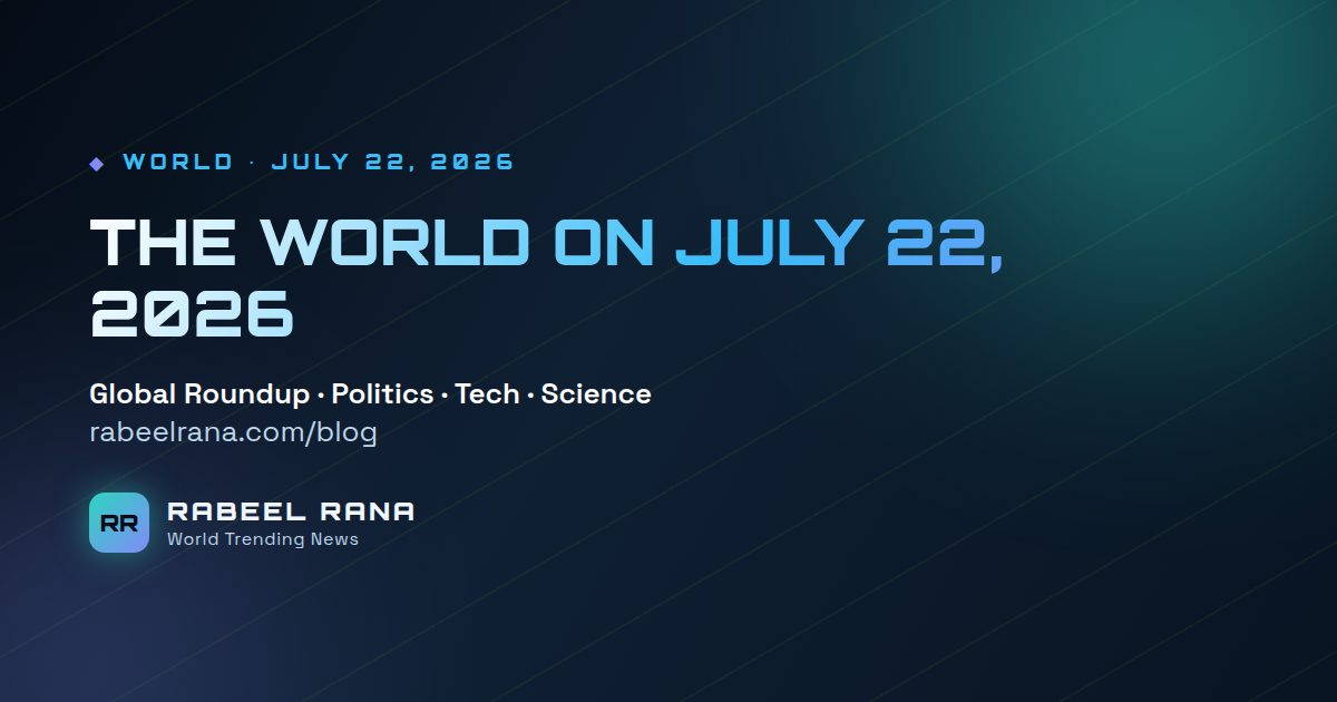 The World on July 22, 2026: 20 Stories Shaping the Moment